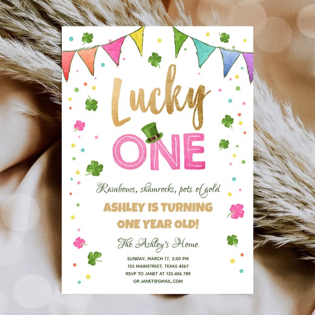 Invitation Lucky One St. Patrick's Day Girl First Birthday (Créateur téléchargé)