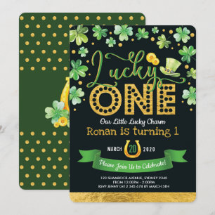Invitation Lucky One St. Patrick's Day Shamrock 1er anniversa