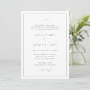 Invitation Lucy Sage Green Classic Mariage élégant