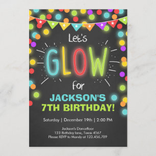 Invitation Lueur au néon dans l'invitation foncée