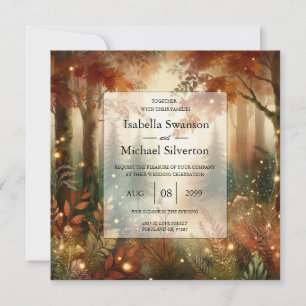 Invitation Lueur d'Automne dans la Forêt Enchantée de Mariage