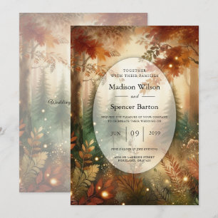 Invitation Lueur d'automne dans le mariage de la forêt enchan