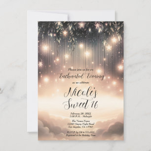 Invitation Lueur de l'Arbre Céleste Enchanté Étoiles et Nuag