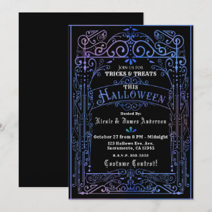 Invitation Lueur iridescente vintage déco victorienne Hallowe