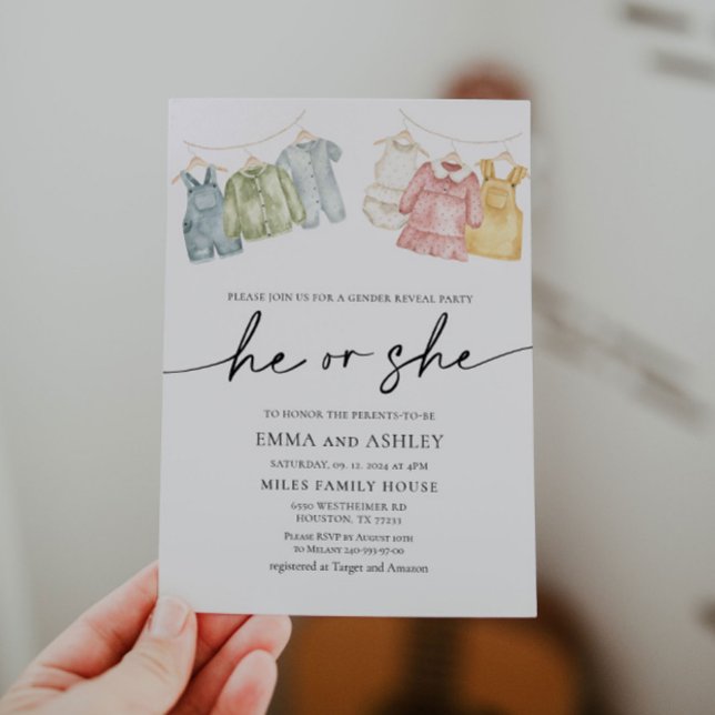 Invitation Lui ou Elle Boho Vêtements Genre Reveillez Invitat (Créateur téléchargé)