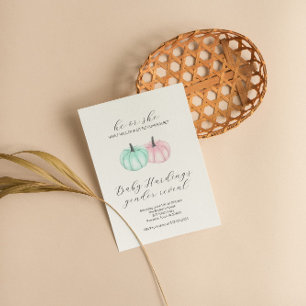 Invitation Lui ou elle Petite Citrouille Automne Révélation d