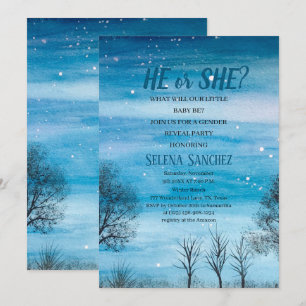 Invitation Lui ou elle Snowflake Winter Wonderland Baby showe