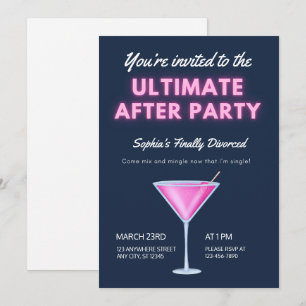 Invitation L'Ultimate Afterparty Neon Martini Divorce Party