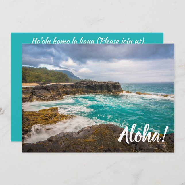 Invitation Lumaha'i Beach, Kauai, Hawaii (Devant / Derrière)
