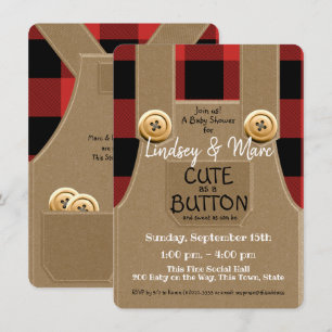 Invitation Lumberjack Flannel Cute comme un Baby shower à bou