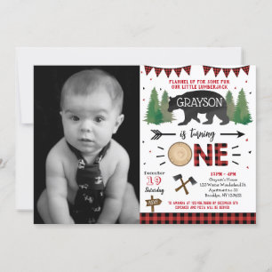 Invitation Lumberjack Wild un 1er premier anniversaire Invita