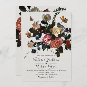 Invitation Lumière florale néoclassique et Mariage gonflable