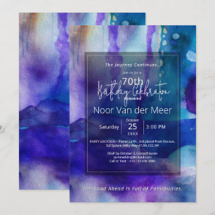 Invitation Lumière fluide Aquarelle abstraite