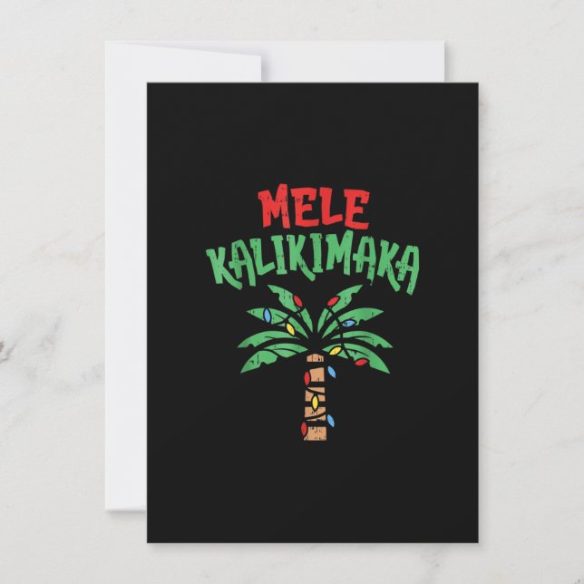Invitation Lumière hawaïenne de Noël Mele Kalikimaka Palm Tre (Devant)