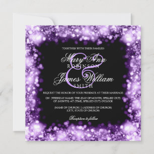 Invitation Lumière Mariage pourpre