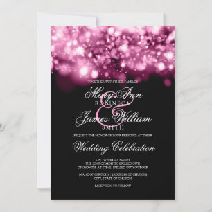 Invitation Lumière Mariage rose