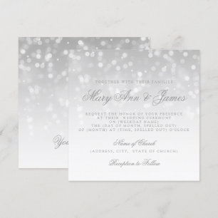 Invitation Lumière Mariage Silver Bokeh