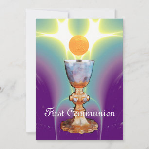 Invitation LUMIÈRE SPIRITUELLE 1ère Communion sainte / Christ