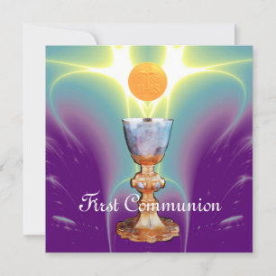 Invitation LUMIÈRE SPIRITUELLE 1ère Communion sainte / Christ