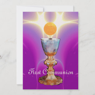 Invitation LUMIÈRE SPIRITUELLE 1ère Communion sainte / Christ