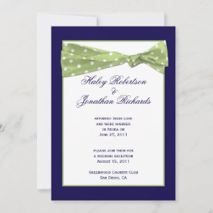 Invitation Lumière Violet foncé pois vert clair Mariage après