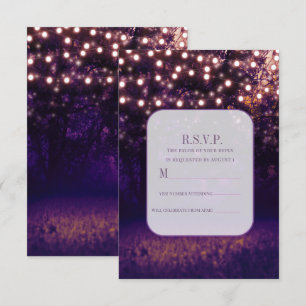 Invitation Lumières à Chaîne de Crépuscule de Forêt Violette