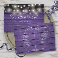 Lumières à cordes de bois violet rustique Détails