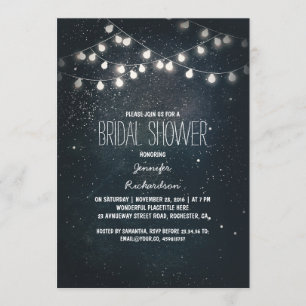 Invitation lumières à cordes et ciel étoilé nuptiale