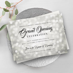 Invitation Lumières argentées formelles d'ouverture grand ent