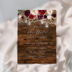 Invitation Lumières Bourguignonnes Rustiques Mariage Économis