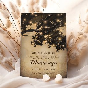 Invitation Lumières d'arbre rustiques vintage pour réception 