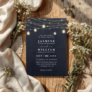 Invitation Lumières de bocaux Mason scintillantes Mariage rus