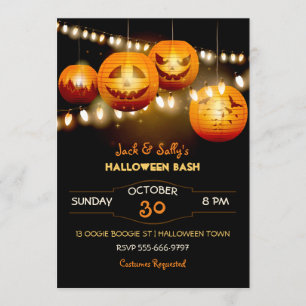 Invitation Lumières de chaîne de citrouille de Jack Halloween
