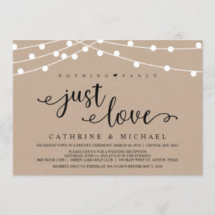 Invitation Lumières de chaîne de ferme rustique, mariage kraf