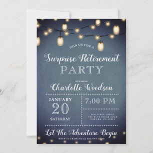 Invitation Lumières de chaîne de la partie de retraite surpri