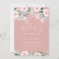 Lumières de corde de feuille florale rose Invitati