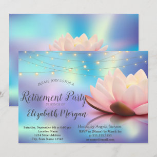 Invitation Lumières de corde de lotus holographiques Fête de 