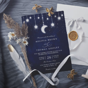 Invitation Lumières de corde d'étoiles de lune céleste Mariag