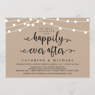Invitation Lumières de ferme rustiques à cordes, mariage kraf
