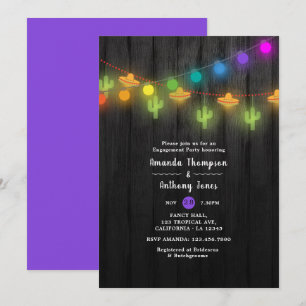 Invitation Lumières de Fête de String Festa Fiançailles Fête