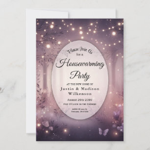 Invitation Lumières de la fée dans le bois de la fête de réch