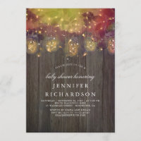 Lumières de luciole et jarres de mason Baby shower