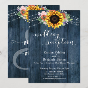 Invitation Lumières de mariage de réception de mariage Tourne