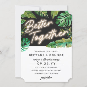 Invitation Lumières de Neon   Mieux Ensemble   Mariage tropic