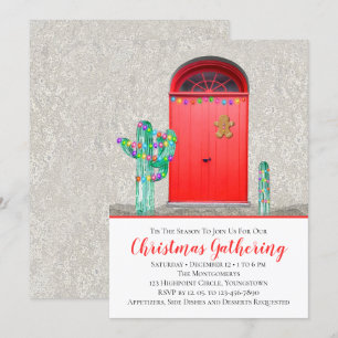 Invitation Lumières de Noël Cactus Sud-Ouest Portes rouges