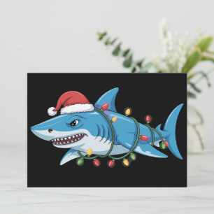 Invitation Lumières de Noël Santa Shark Sharkmas Sapin de Noë