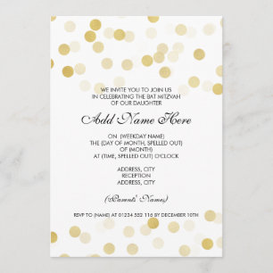 Invitation Lumières de parties scintillantes de feuille d'or