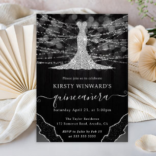 Invitation Lumières de Quinceanera de Robe de Diamant et de G