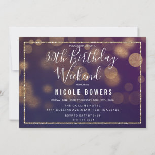 Invitation Lumières de Weekend d'Anniversaire - TO