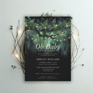 Invitation Lumières des forêts ensachées Baby shower des bois